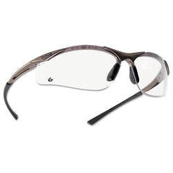 Gafas de seguridad CONTOUR, lentes de policarbonato ahumado, antivaho y antirayaduras, montura de nailon y goma gris/negro.