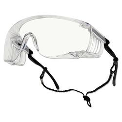 Gafas de seguridad Override, lentes transparentes de polietileno antivaho y antirayaduras, marco negro