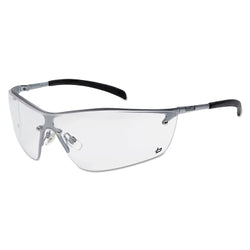 Gafas de seguridad Silium, lentes de polietileno transparente antivaho y antirayaduras, montura negra