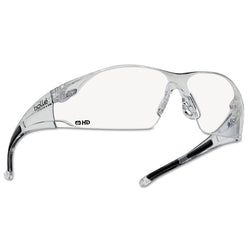 Gafas de seguridad Rush Series, lentes HD, antirayaduras, hidrofóbicas, montura transparente, TPR