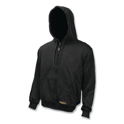 Sudadera con capucha térmica para hombre, poliéster, negra, talla extragrande