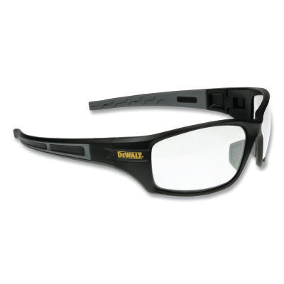 AUGER™ Safety Glasses, Clear Entry/Exit Lens, Polycarbonate, Scratch Resistant, Black Frame