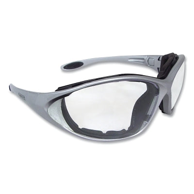Framework™ Safety Glasses, clear lenses, polycarbonate, hard coating, silver frame