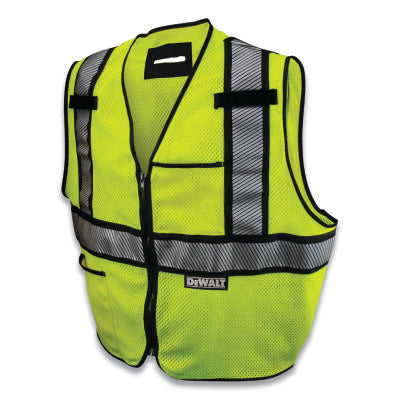 Class 2 flame-resistant mesh vest with contrasting trim, size XL, high-visibility green