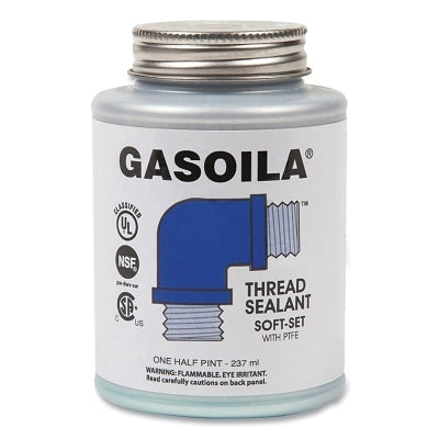 Soft-setting thread sealant, 1 pt can with brush cap, blue/green