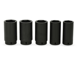 Juego de 5 vasos de impacto profundo Flank Drive® métricos de 6 puntas con accionamiento de 1/2" (29-30 y 34-36 mm)