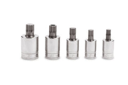 Juego de llaves de vaso con punta cuadrada triple rechoncha métrica con accionamiento de 1/2" (10-18 mm) de 5 piezas