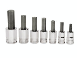 Juego de llaves de vaso estándar con puntas hexagonales SAE con accionamiento de 1/2" (5/16-3/4"), 7 piezas