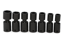 Juego de dados giratorios de impacto poco profundos Flank Drive® métricos de 6 puntas con accionamiento de 1/2" (14, 15, 17–21 y 24 mm)