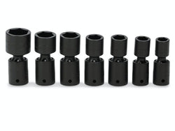 Juego de dados giratorios de impacto poco profundo SAE Flank Drive® de 6 puntas y cuadro de 1/2" (9/16–3/4, 7/8, 15/16 y 1-1/8")