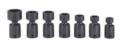 Juego de vasos de impacto giratorios de perfil bajo SAE Flank Drive® de 6 puntos con accionamiento de 1/2" y 7 piezas (9/16-1-1/8")