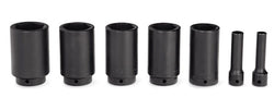 Juego de dados de impacto profundo SAE Flank Drive® de 6 puntas y 1/2" con 7 piezas (3/16-7/16 y 1-5/16-1-9/16")