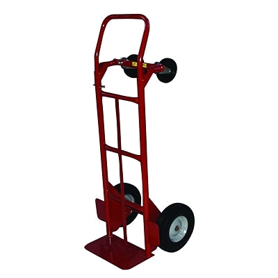 Carretilla manual convertible de 2 posiciones, capacidad de carga de 800 lb, placa de apoyo biselada de 8" x 18", manija de doble pasador, ruedas neumáticas