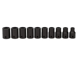 Juego de vasos de impacto poco profundos Flank Drive® métricos de 6 puntas con accionamiento de 1/2" (10–19 mm) de 10 piezas