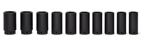 Juego de vasos de impacto profundo Flank Drive® métricos de 6 puntas con accionamiento de 1/2" (25-27 y 29-36 mm) de 10 piezas
