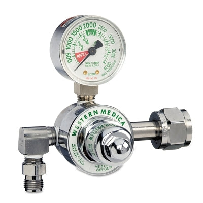 Single-stage preset regulator, oxygen, 0 to 50 psi, 3000 psi inlet, CGA 870 yoke (compact model)