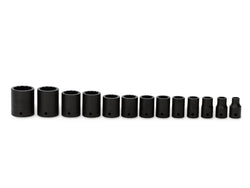 Juego de vasos de impacto poco profundos SAE Flank Drive® de 12 puntas con accionamiento de 1/2" (3/8-1-1/4"), 13 piezas