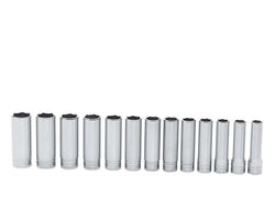 Juego de vasos profundos Flank Drive® métricos de 6 puntas con accionamiento de 1/2" (12-24 mm) de 13 piezas