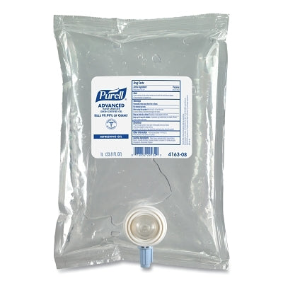 Repuesto de gel desinfectante de manos avanzado CS2 con certificación ecológica, 1000 ml, sin fragancia