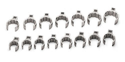 Juego de llaves de pata de gallo de tuerca abocinada profunda SAE Flank Drive® de 12 puntas con accionamiento de 1/2" (1-1/8-2"), 15 piezas