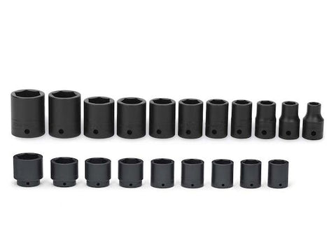 Juego de vasos de impacto poco profundos SAE Flank Drive® de 6 puntos con accionamiento de 1/2" (3/8-1-9/16"), 20 piezas