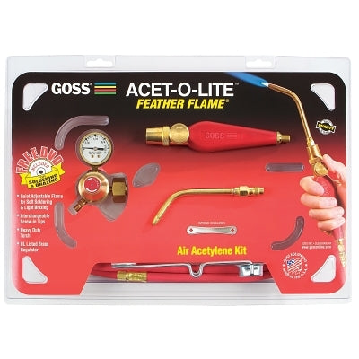 Feather Flame® Air-Acetylene Torch Kit, 3/16 in, Acetylene (B), Brazing/Soldering