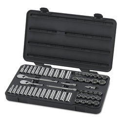 68-piece ratcheting surface socket set with 84 teeth, 1/4 in., 3/8 in., SAE, metric system