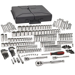 216-piece mechanical tool sets, SAE/metric, 6 and 12 point, chrome plated