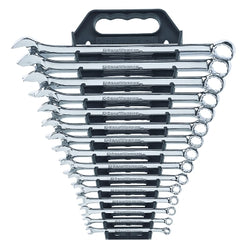 Set of 10 non-ratcheting combination wrenches, 12-point, SAE