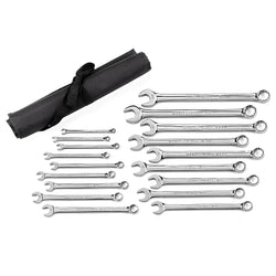 Long Pattern Combination Wrench Set, 12 Points, Metric, Chrome Plated, 6 Pieces