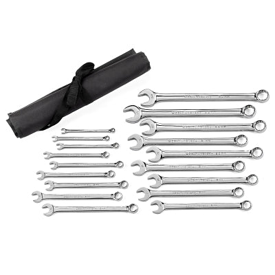 Long Pattern Combination Wrench Set, 12 Points, Metric, Chrome Plated, 6 Pieces
