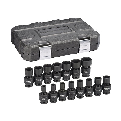Juego de dados de impacto universales de 3/8", 6 puntas, métrico, de 10 mm a 19 mm, 10 piezas de longitud profunda, incluye riel metálico
