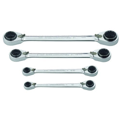 QuadBox 4-Piece Double Box Ratchet Wrench Set, Inch