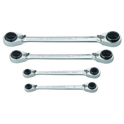 QuadBox 4-Piece Double Box Ratchet Wrench Set, Inch