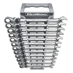 Set of 8 XL Flexible Locking Combination Ratchet Wrenches, 12-Point, SAE