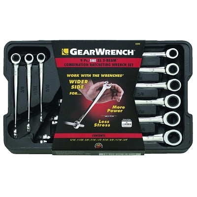 X-Beam XL 9-Piece Combination Ratchet Wrench Set, Inch