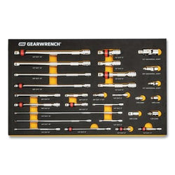 Modular Drive Tool Accessory Set with EVA Foam Tray, Alloy Steel, 1/4 in., 3/8 in. and 1/2 in. Adapter/Extension/Universal, 29 Pieces