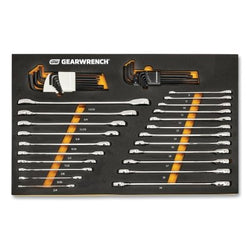 SAE/Metric 90T Modular Combination Ratchet/Hex Key Set, Includes Pre-Cut EVA Foam Tray, 44 Pieces