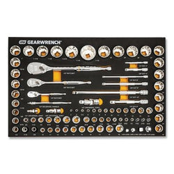 90T Modular Mechanic's Tool Set with EVA Foam Tray, Metric/SAE System, 6 Bits (1/4", 3/8" and 1/2"), 83 Pieces