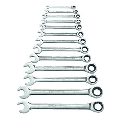 13-piece combination ratchet wrench set, inch