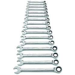 16-piece combination ratchet wrench set, metric