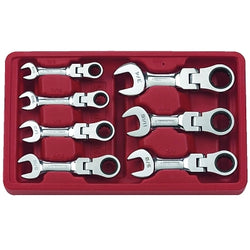 Stubby Flex 7-Piece Combination Ratchet Wrench Set, Inch