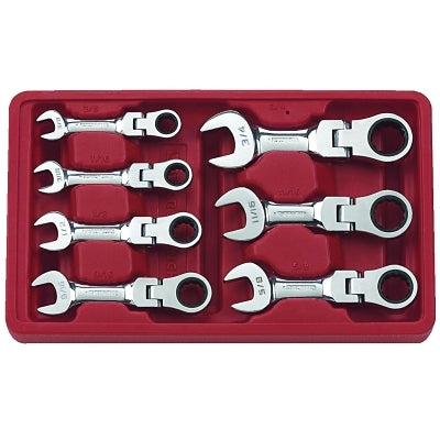 Stubby Flex 7-Piece Combination Ratchet Wrench Set, Inch
