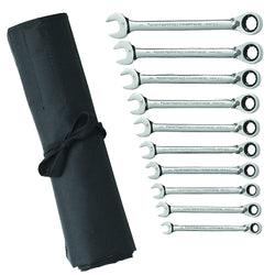10-Piece Reversible Combination Ratchet Wrench Set, Metric