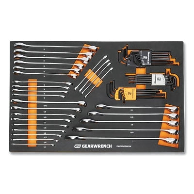 59-piece combination and hex key set, 6 bits, with foam tray