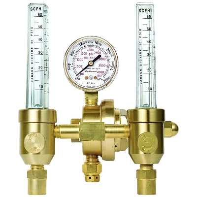 Flow meters/regulators, argon, helium, carbon dioxide, CGA 580, 4000 psi inlet