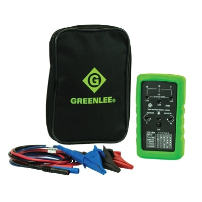 Medidor de secuencia de fases y rotación de motores, batería de 9 V, 600 V CA