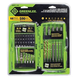68 Piece Electrician's Drill Driver Kit, 1/4 Inch Hex