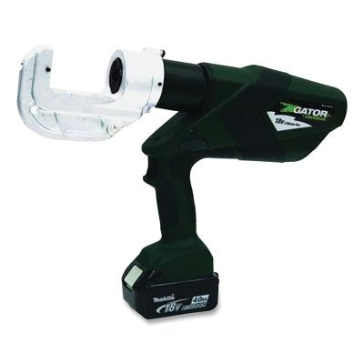 Crimpadora inalámbrica de pistola GATOR® de 12 toneladas, 42 mm, estándar, longitud total de 16,25 pulgadas, incluye cargador de 120 V, (2) baterías de iones de litio de 18 V y 4,0 Ah