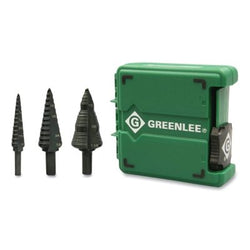 Stepped drill bit set, 3 pieces